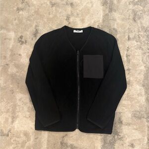 Excellent condition Hill City Men's Black Zip-Up Sweater with Pocket